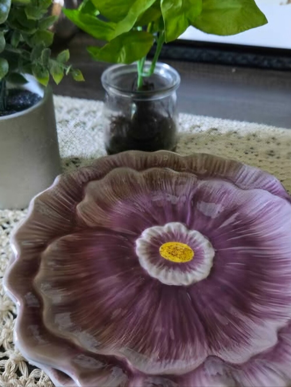 Set of 2 Certified International Purple Floral Salad/Dessert Plates